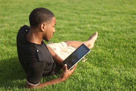 African American male outdoors on a sunny day