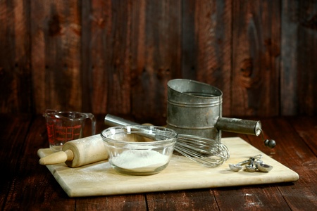 Baking Ingredients on a Wooden 
の写真素材