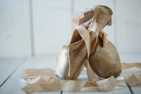 Romantic Posed Pointe Shoes in Natural Light の写真素材