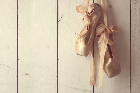 Romantic Posed Pointe Shoes in Natural Light の写真素材