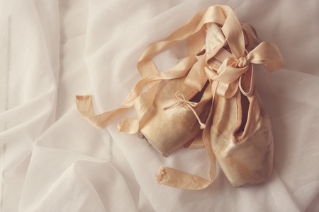 Romantic Posed Pointe Shoes in Natural Light の写真素材