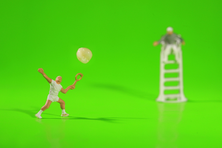 Hilarious Miniature Workers Performing Dental Procedures. Dental Office Art.の写真素材