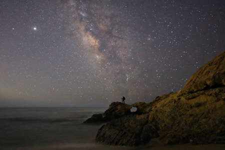 Night Sky Landscape Image of the Stars in the Universeの写真素材