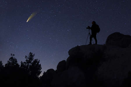 Night Sky Landscape Image of the Stars in the Universeの写真素材