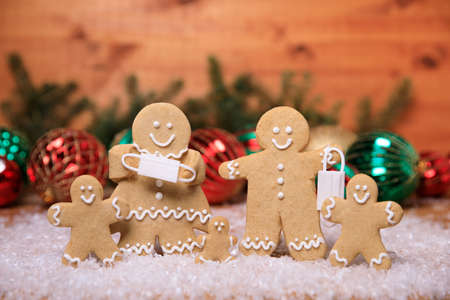 Wood Stick Christmas Tree on Red Holiday Backgroundの写真素材
