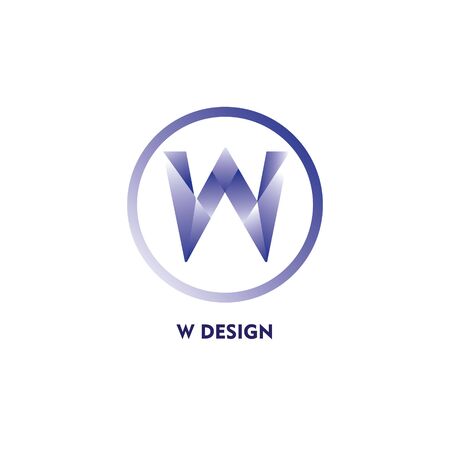 W Design Logo Vector Template Designのイラスト素材