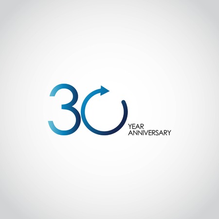 30 Year Anniversary Vector Template Design Illustrationのイラスト素材