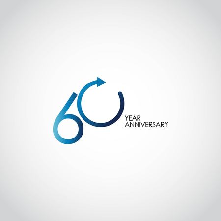 60 Year Anniversary Vector Template Design Illustrationのイラスト素材