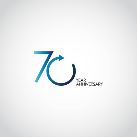 70 Year Anniversary Vector Template Design Illustrationのイラスト素材