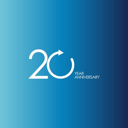 20 Year Anniversary Vector Template Design Illustrationのイラスト素材