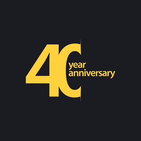 40 Year Anniversary Vector Template Design Illustrationのイラスト素材