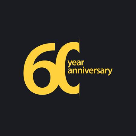 60 Year Anniversary Vector Template Design Illustrationのイラスト素材
