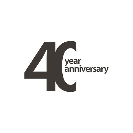 40 Year Anniversary Vector Template Design Illustrationのイラスト素材