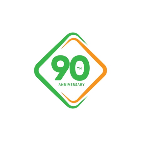 90 Year Anniversary Vector Template Design Illustrationのイラスト素材