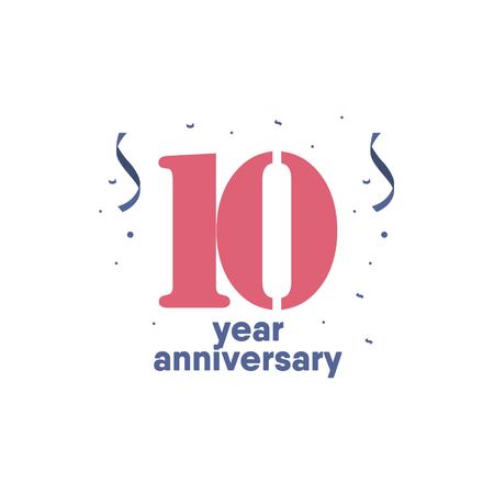 10 Year Anniversary Vector Template Design Illustrationのイラスト素材