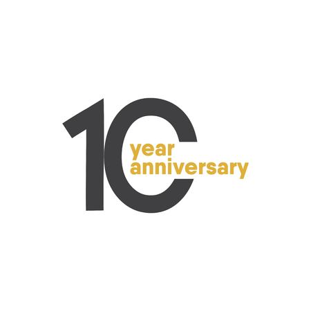 10 Year Anniversary Vector Template Design Illustrationのイラスト素材