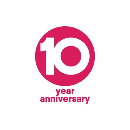 10 Year Anniversary Vector Template Design Illustrationのイラスト素材