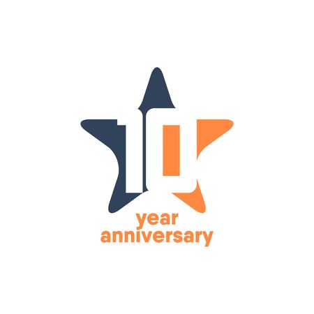 10 Year Anniversary Vector Template Design Illustrationのイラスト素材