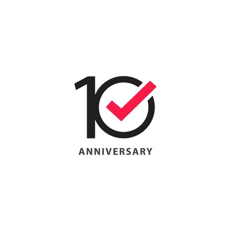 10 Year Anniversary Vector Template Design Illustrationのイラスト素材
