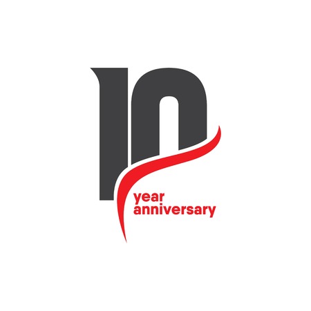10 Year Anniversary Vector Template Design Illustrationのイラスト素材