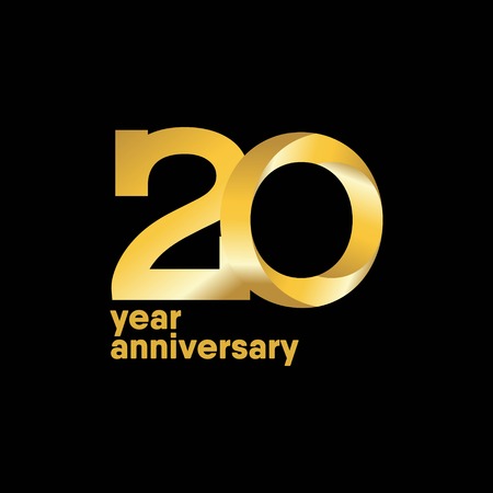 20 Year Anniversary Vector Template Design Illustrationのイラスト素材
