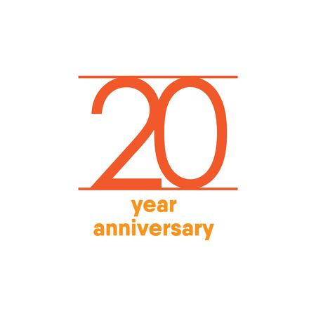 20 Year Anniversary Vector Template Design Illustrationのイラスト素材