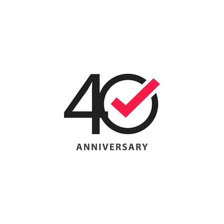 40 Year Anniversary Vector Template Design Illustrationのイラスト素材