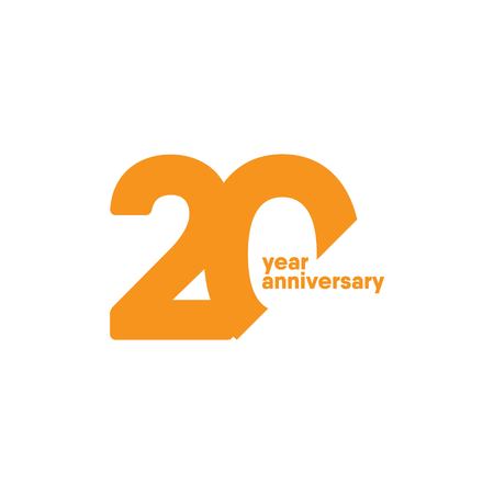 20 Year Anniversary Vector Template Design Illustrationのイラスト素材