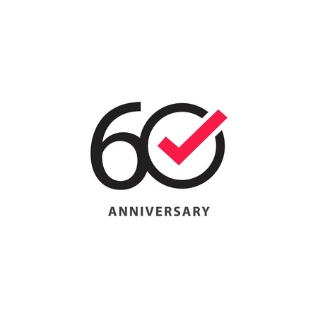 60 Year Anniversary Vector Template Design Illustrationのイラスト素材