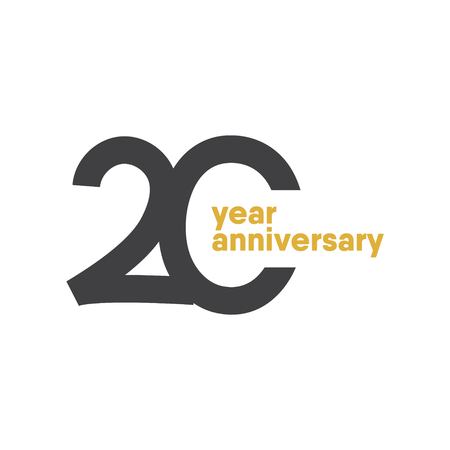 20 Year Anniversary Vector Template Design Illustrationのイラスト素材