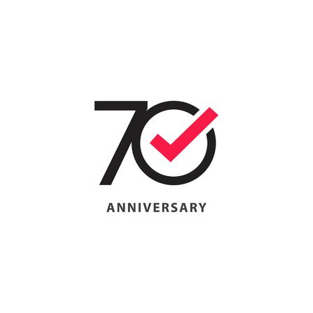 70 Year Anniversary Vector Template Design Illustrationのイラスト素材