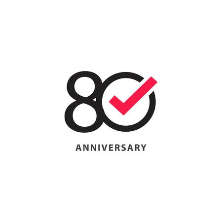80 Year Anniversary Vector Template Design Illustrationのイラスト素材