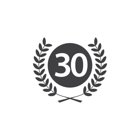 30 Year Anniversary Vector Template Design Illustrationのイラスト素材