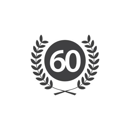 60 Year Anniversary Vector Template Design Illustrationのイラスト素材
