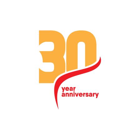 30 Year Anniversary Vector Template Design Illustrationのイラスト素材