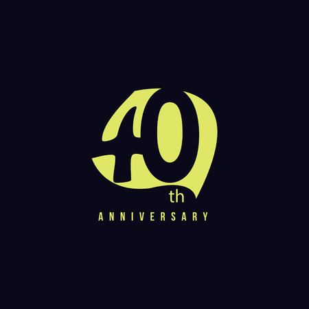 40 Year Anniversary Vector Template Design Illustrationのイラスト素材