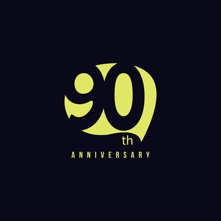 90 Year Anniversary Vector Template Design Illustrationのイラスト素材