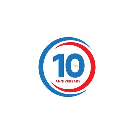 10 Year Anniversary Vector Template Design Illustrationのイラスト素材