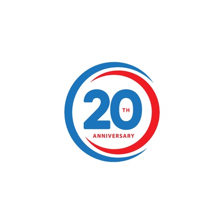 20 Year Anniversary Vector Template Design Illustrationのイラスト素材