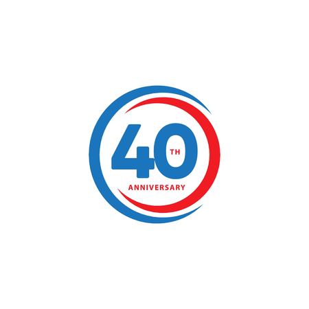 40 Year Anniversary Vector Template Design Illustrationのイラスト素材