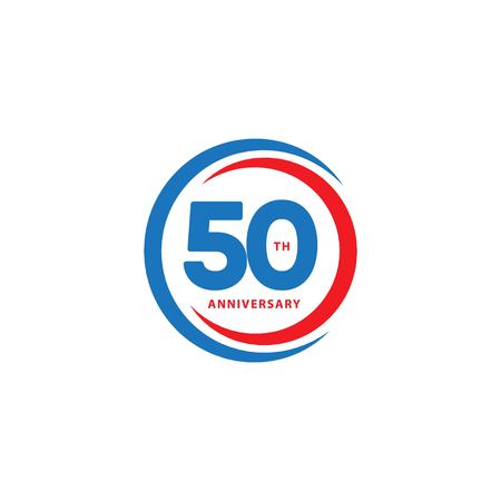 50 Year Anniversary Vector Template Design Illustrationのイラスト素材