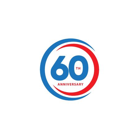 60 Year Anniversary Vector Template Design Illustrationのイラスト素材