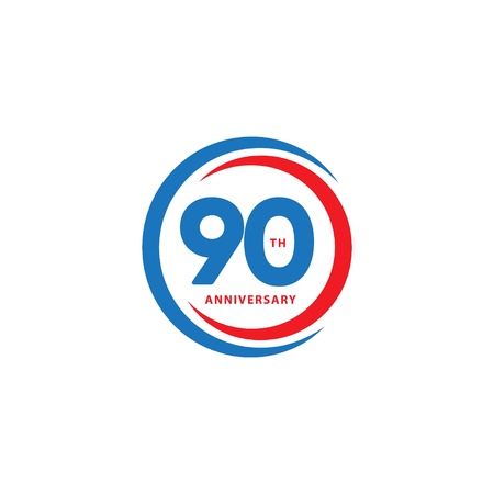 90 Year Anniversary Vector Template Design Illustrationのイラスト素材