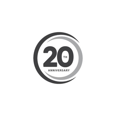 20 Year Anniversary Vector Template Design Illustrationのイラスト素材