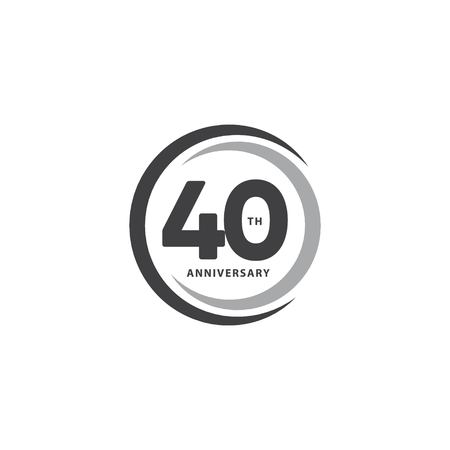 40 Year Anniversary Vector Template Design Illustrationのイラスト素材