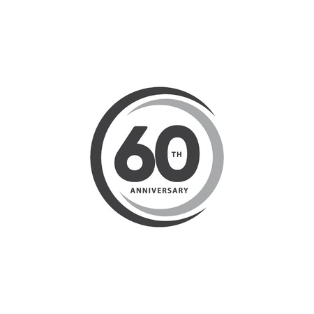 60 Year Anniversary Vector Template Design Illustrationのイラスト素材