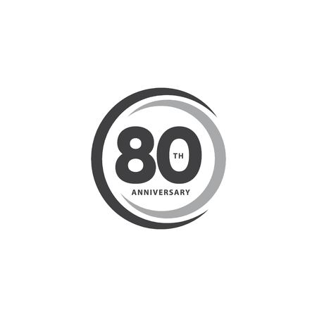 80 Year Anniversary Vector Template Design Illustrationのイラスト素材