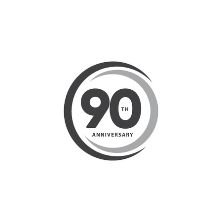 90 Year Anniversary Vector Template Design Illustrationのイラスト素材