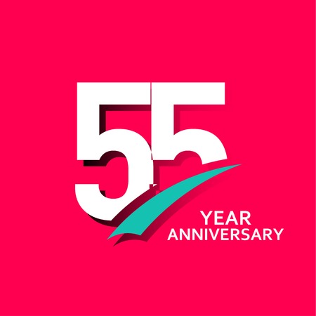 55 Year Anniversary Vector Template Design Illustrationのイラスト素材