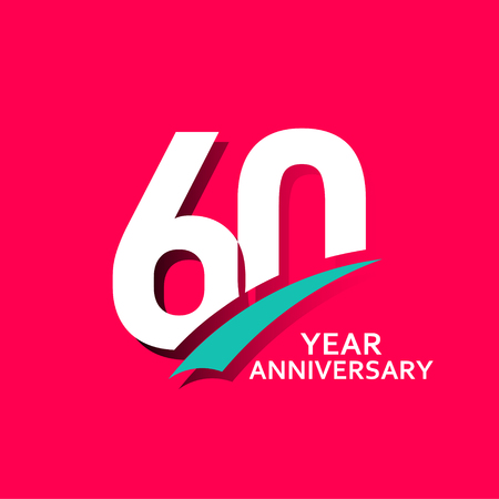 60 Year Anniversary Vector Template Design Illustrationのイラスト素材